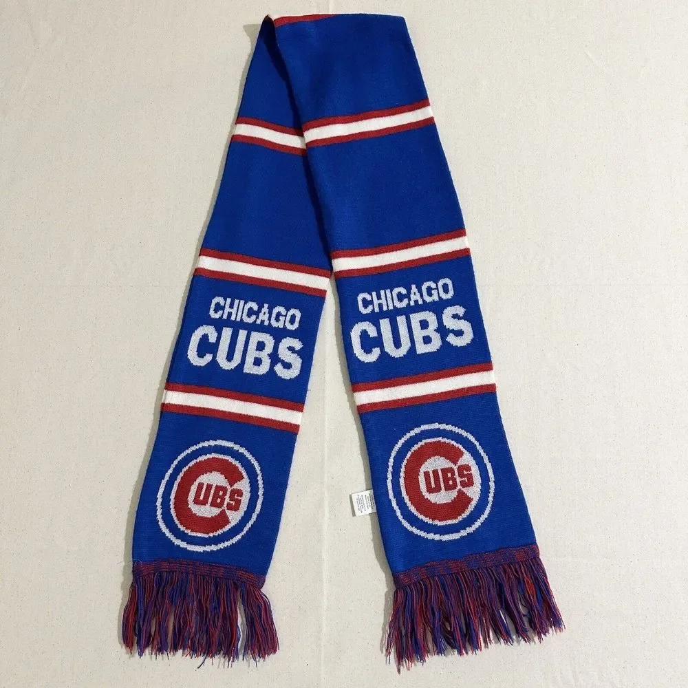 MLB Chicago Cubs Forever Collectibles Scarf Over 60” Long-Red-White-Blue